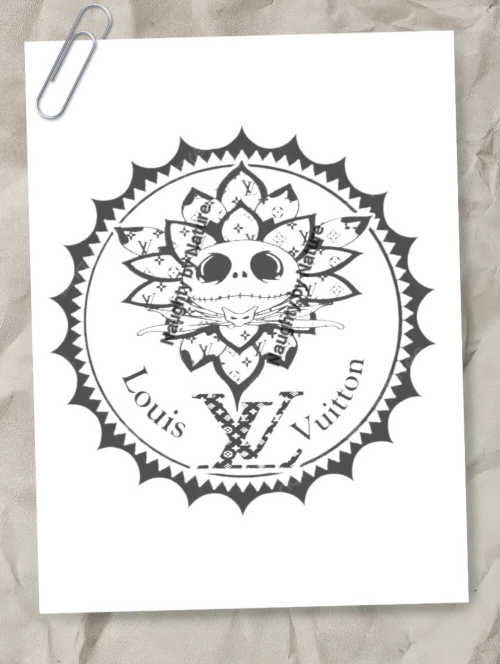Jack Skellington Black Logo Graphic Emblem Canvas Ready To Pain